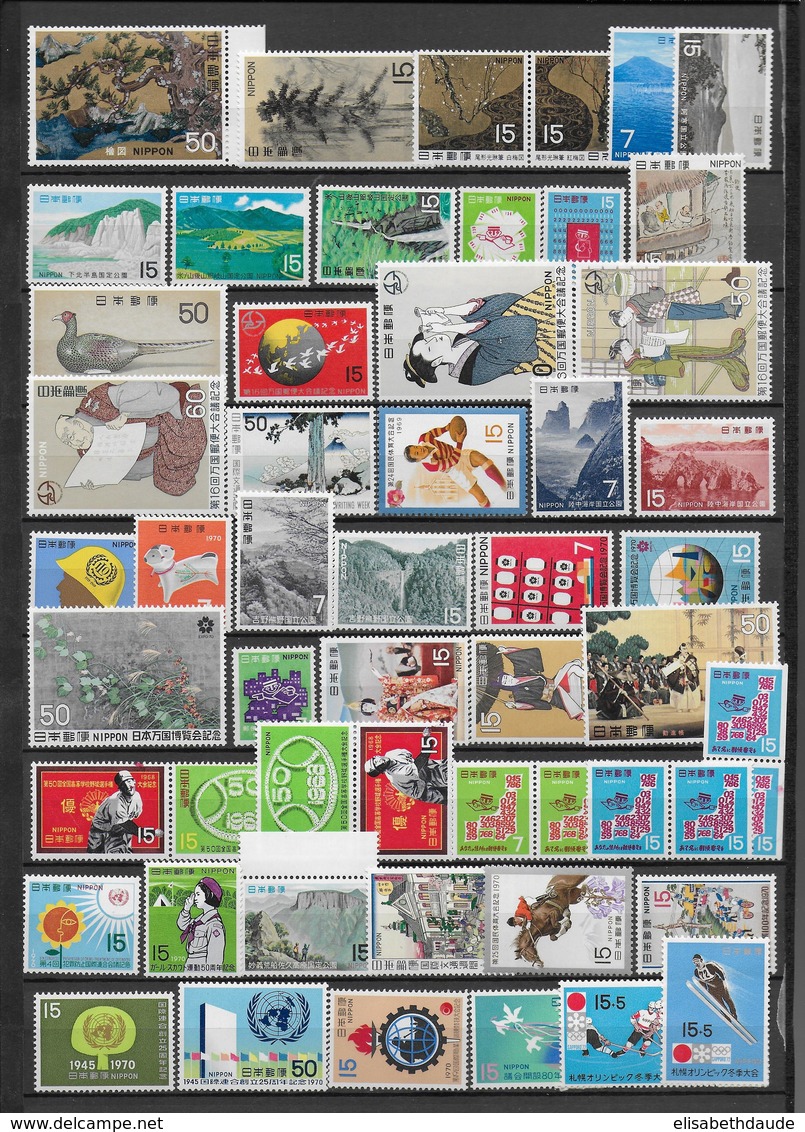 JAPAN - SUPERBE COLLECTION MNH ** SUR 20 PAGES SCANNEES - COTE YVERT ENORME ENV. 1800/2000 EUR.