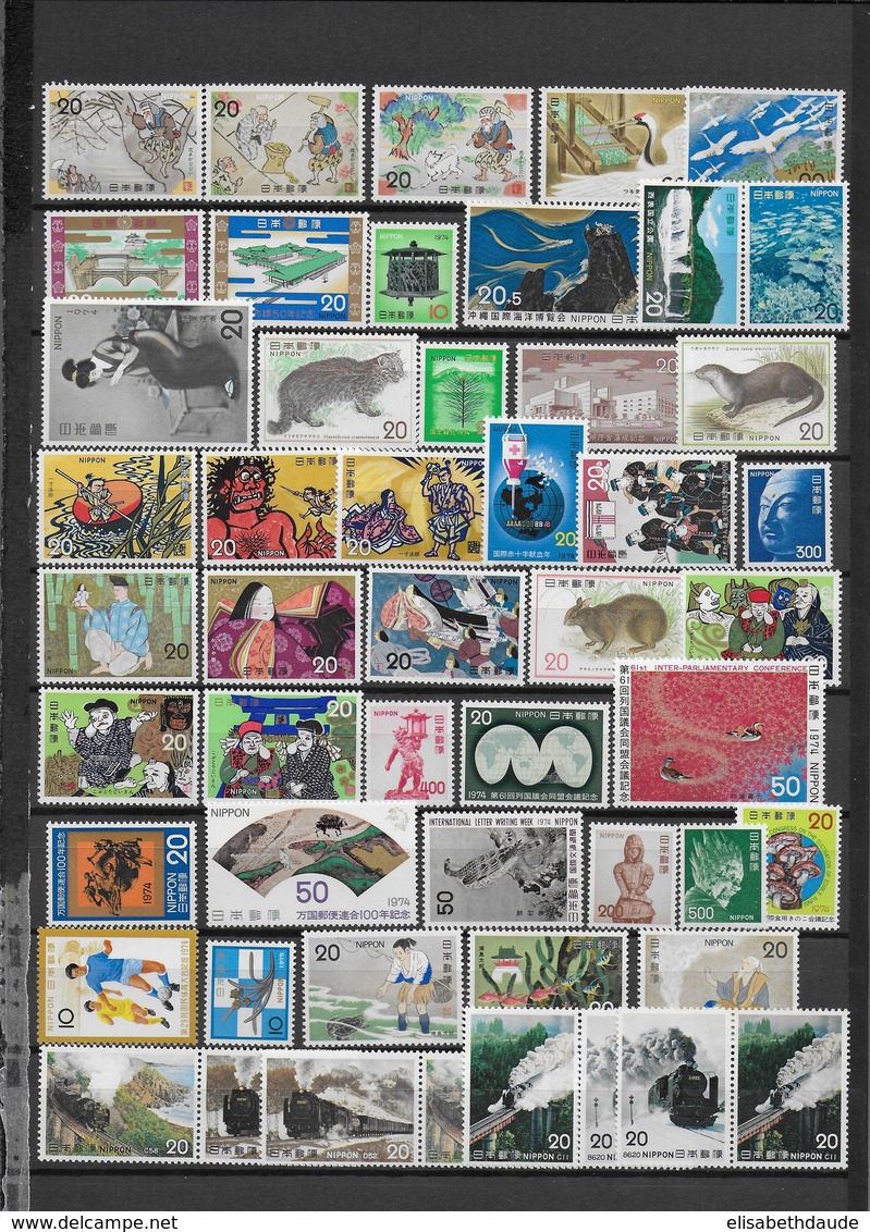 JAPAN - SUPERBE COLLECTION MNH ** SUR 20 PAGES SCANNEES - COTE YVERT ENORME ENV. 1800/2000 EUR.