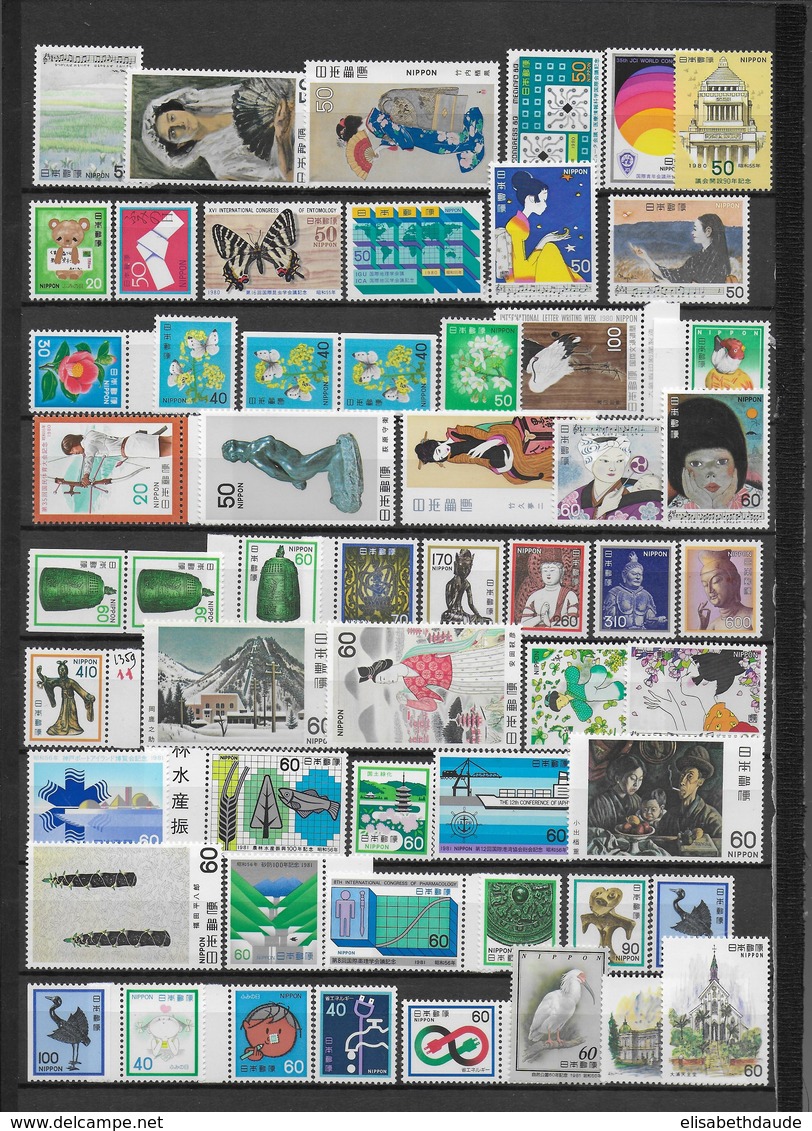 JAPAN - SUPERBE COLLECTION MNH ** SUR 20 PAGES SCANNEES - COTE YVERT ENORME ENV. 1800/2000 EUR.