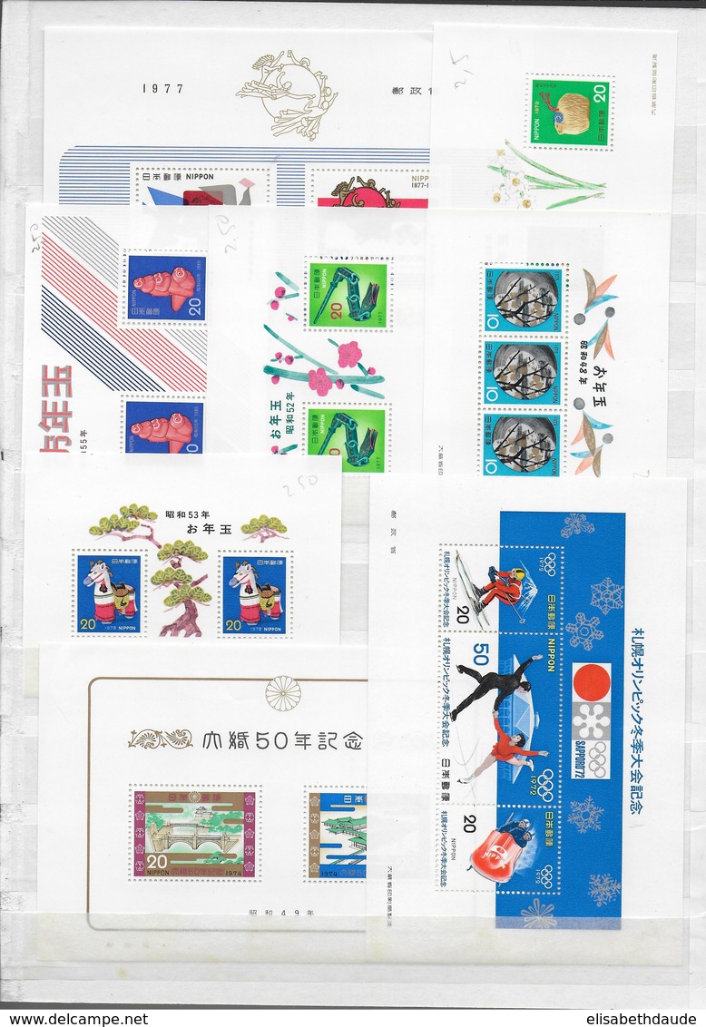 JAPAN - SUPERBE COLLECTION MNH ** SUR 20 PAGES SCANNEES - COTE YVERT ENORME ENV. 1800/2000 EUR.