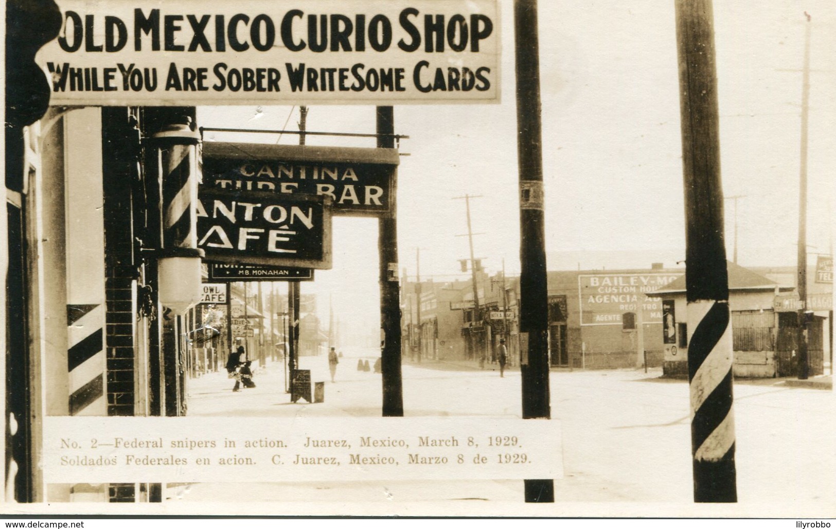 MEXICO Civil War - Feberal Snipers In Action.  Juarez March 8th 1929 RPPC - Rare - Mexico