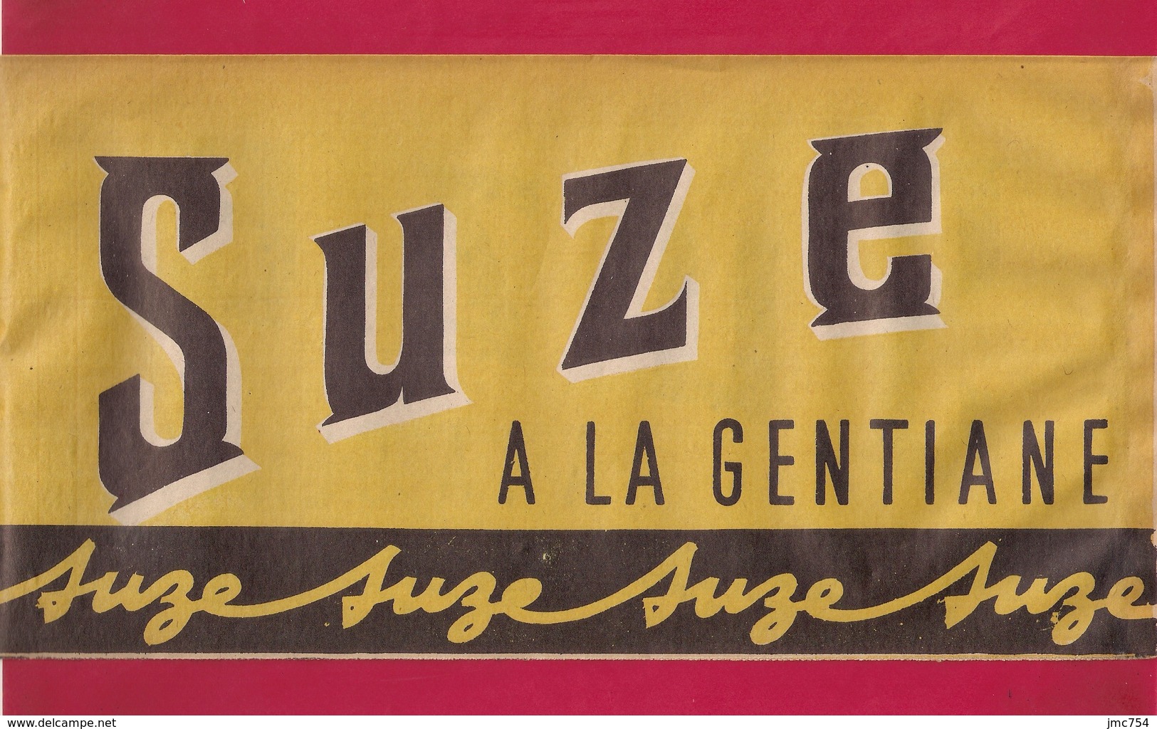 Chapeau Publicitaire En Papier  SUZE à La Gentiane. - Caps