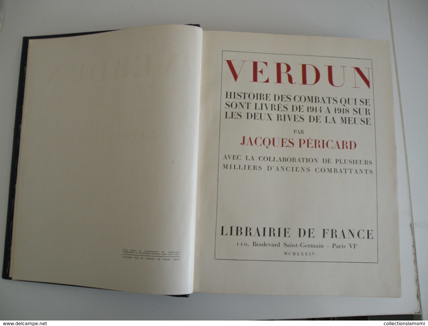 Verdun 1914-1918 Collaboration De Plusieurs Anciens Combattants Des 2 Côtés (1934 De J. Péricard) - Guerre 1914-18