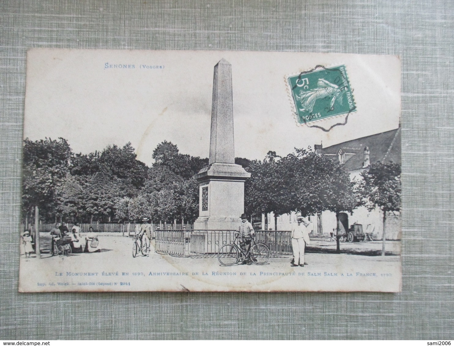 CPA 88 SENONES MONUMENT ELEVE EN 1893 ANIMEE - Senones