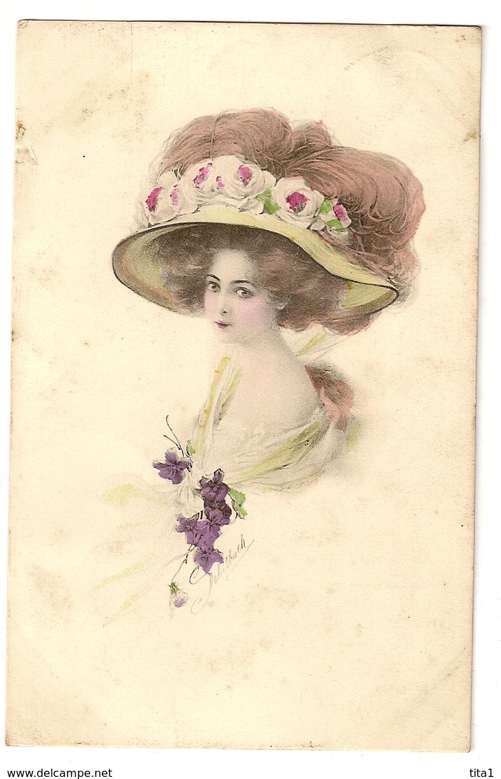 197 - Jeune Dame  Chapeau Extravagant - Schilbach