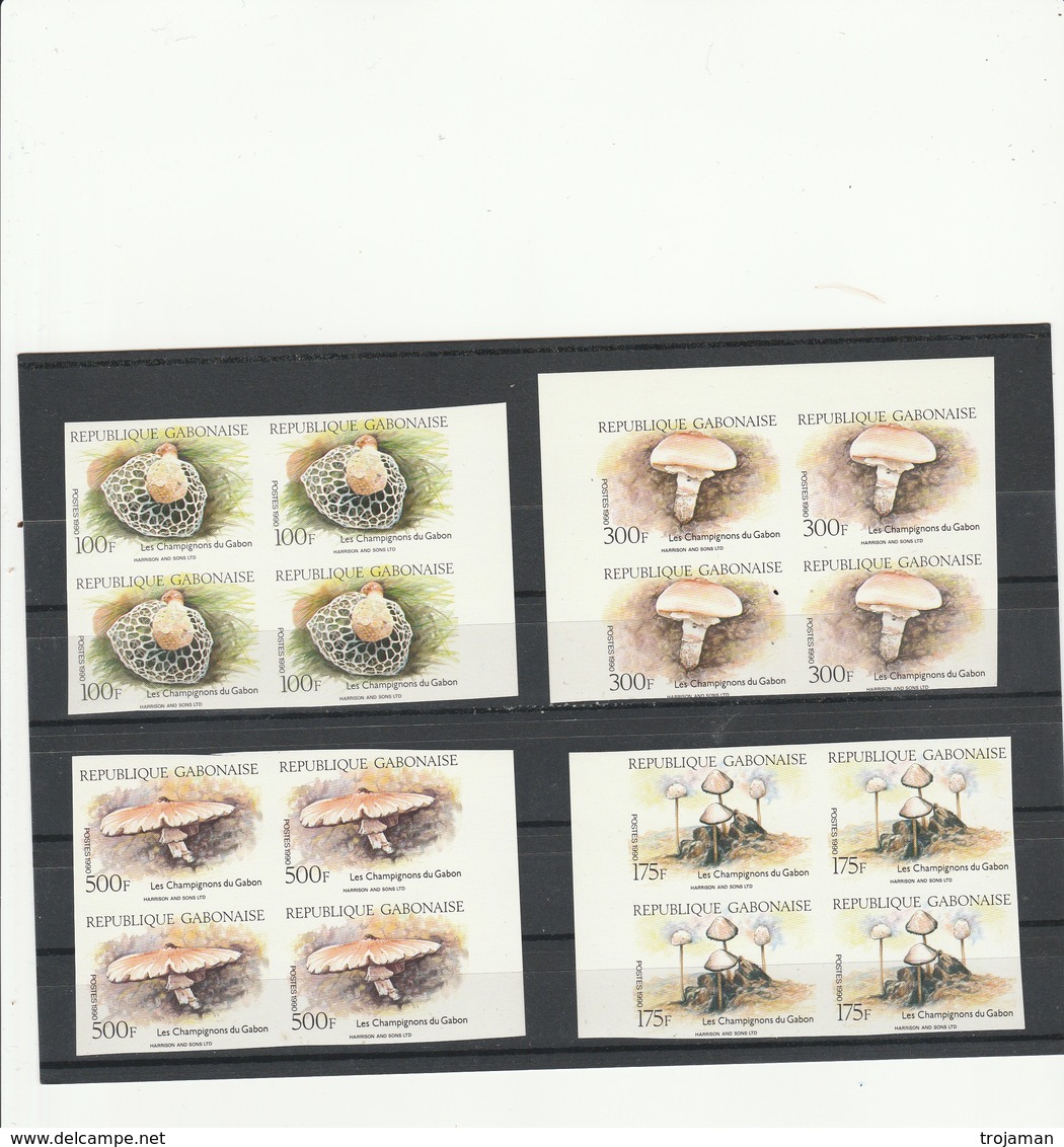 EX-19-05-20 GABON. MUSHROOMS . IMPERF SET IN BLOCK OF 4. MNH **. - Pilze