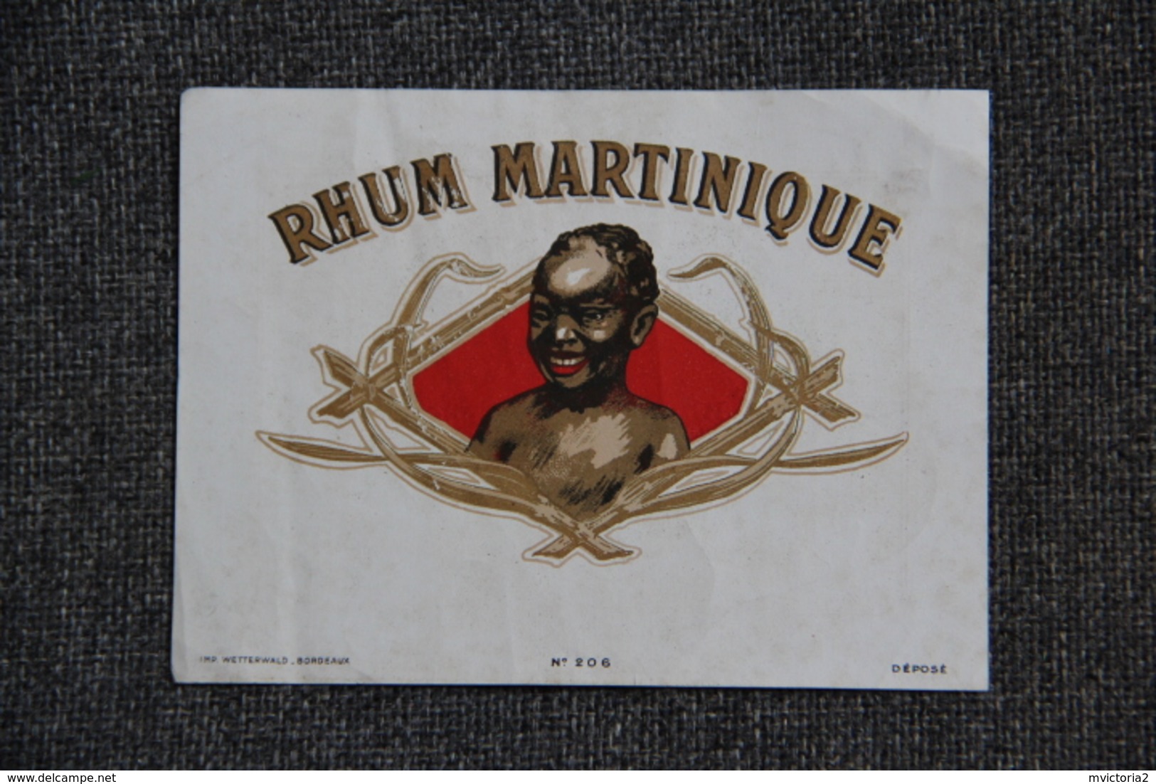 Etiquette - RHUM MARTINIQUE, Vieux Rhum. - Rhum