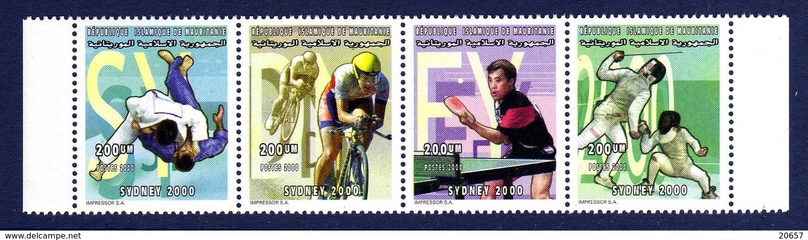 Mauritanie 0708/11 J-O De Sydney , Judo , Cyclisme , Tennis De Table , Escrime - Cyclisme