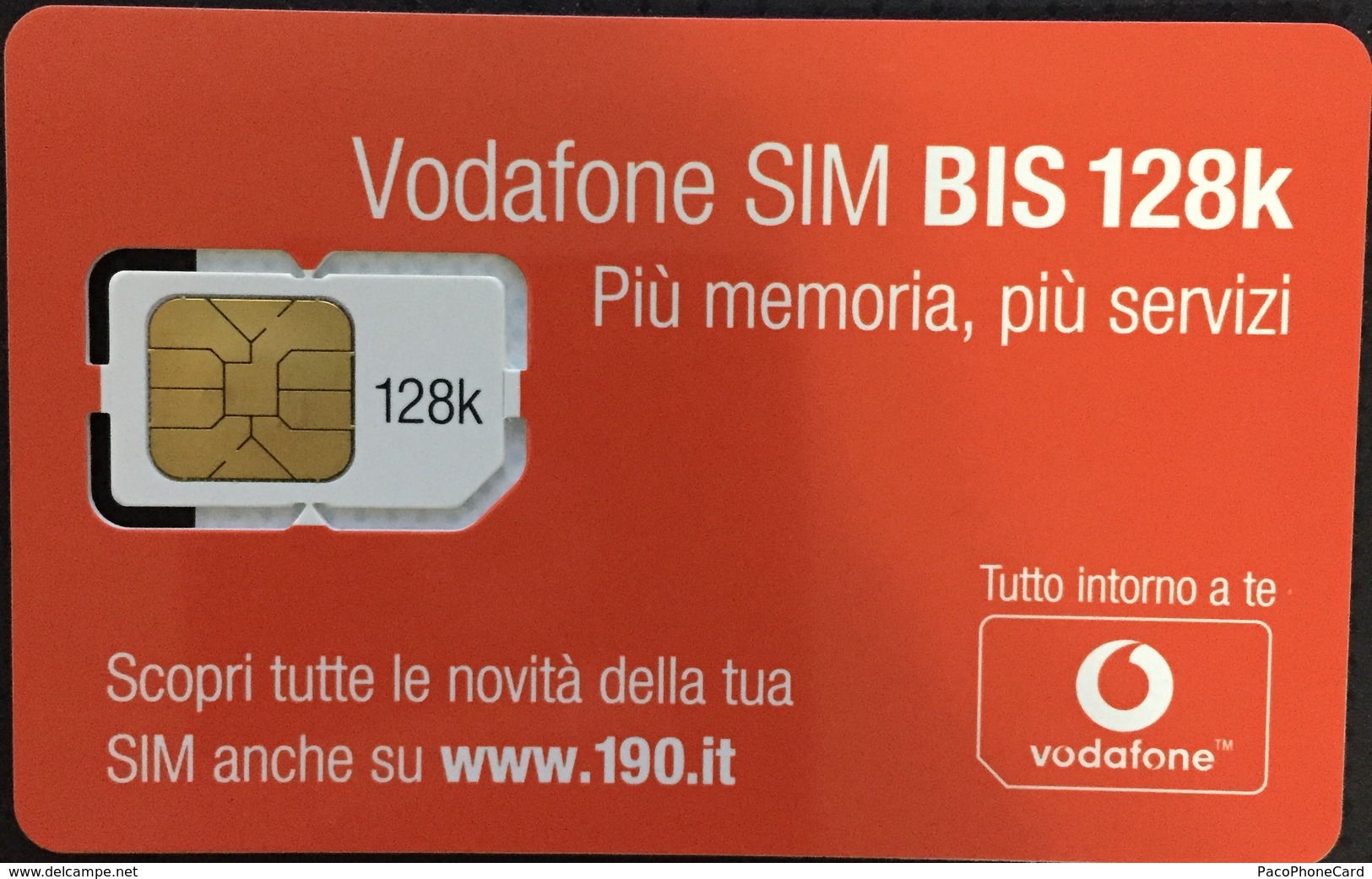 Paco \ ITALIA \ Vodafone \ IT-VOD-GSM-BIS ? \ Vodafone SIM BIS 128K - Scopri Le Novità... (190.it) - Schede GSM, Prepagate & Ricariche