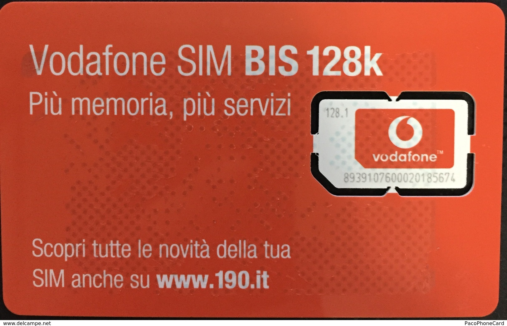 Paco \ ITALIA \ Vodafone \ IT-VOD-GSM-BIS ? \ Vodafone SIM BIS 128K - Scopri Le Novità... (190.it) - GSM-Kaarten, Aanvulling & Voorafbetaald