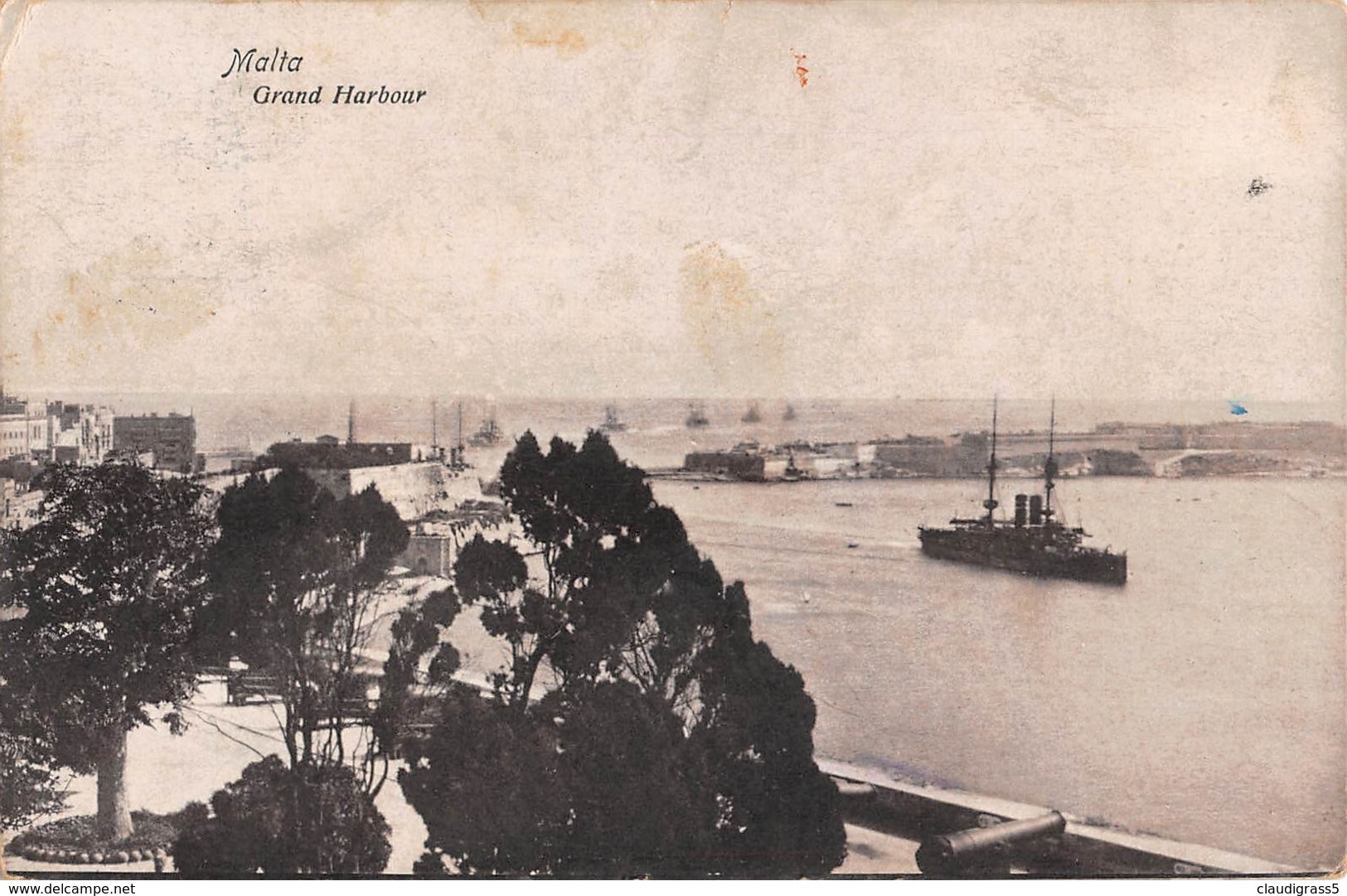 0435 "MALTA - GRAND HARBOUR" CART. ORIG. SPED. 1926 - Malta