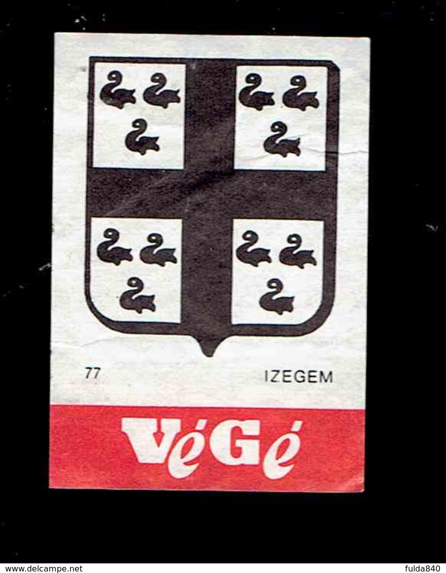 *VEGE* Armoiries De Belgique -  N°77  IZEGEM*  ."Etiquètte Boite D'Allumette / Label Matchboxe" - Boites D'allumettes - Etiquettes