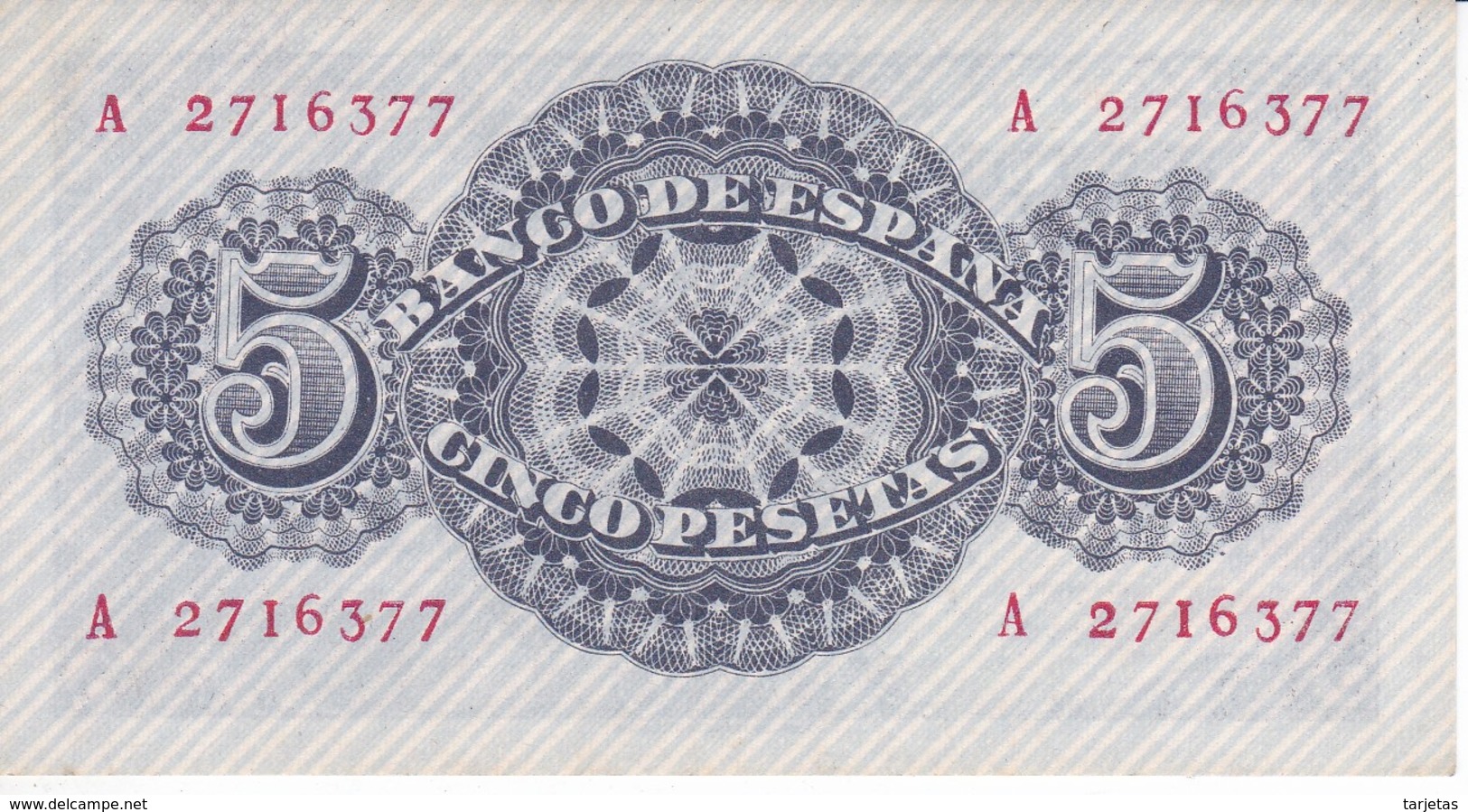 BILLETE DE ESPAÑA DE 5 PTAS DEL AÑO 1947 DE SENECA SERIE A EN CALIDAD EBC (XF) - 5 Pesetas