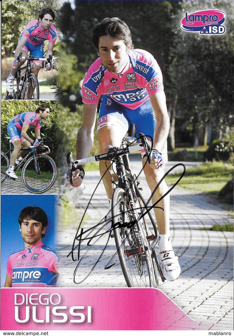 CARTE CYCLISME DIEGO ULISSI SIGNEE TEAM LAMPRE - ISD 2011 - Ciclismo