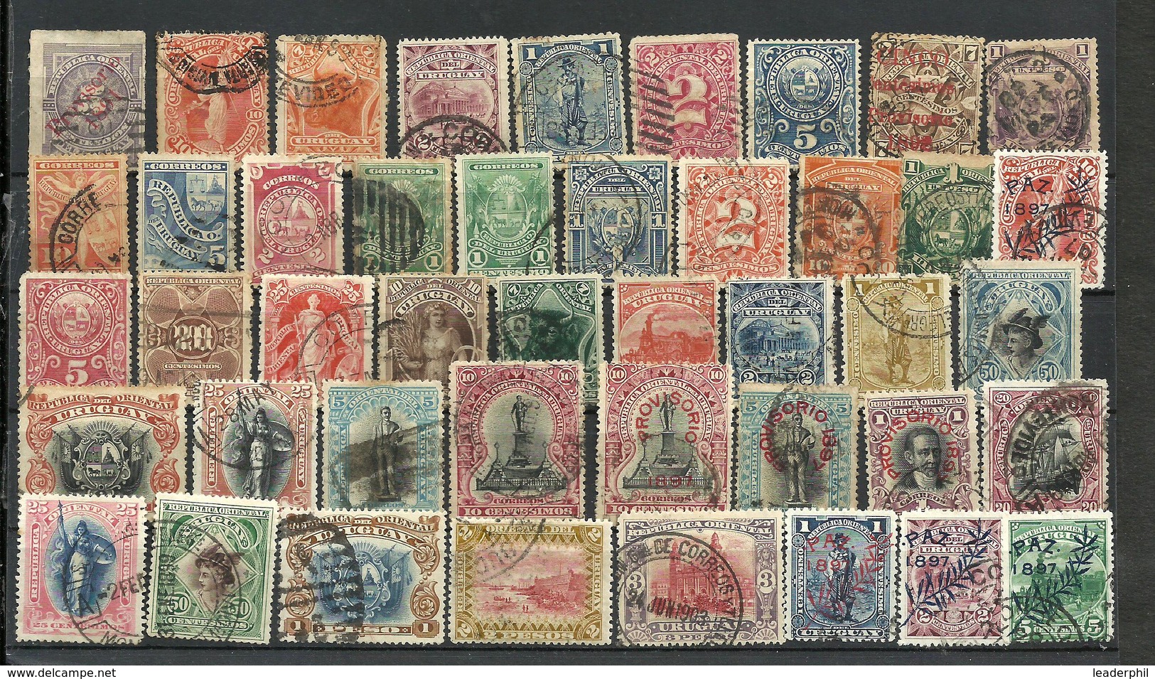 URUGUAY LOT 44 POST CLASSIC STAMPS USED FOR STUDY - Uruguay