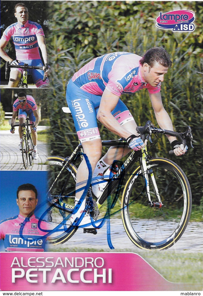 CARTE CYCLISME ALESSANDRO PETTACCHI SIGNEE TEAM LAMPRE - ISD 2011 - Cyclisme