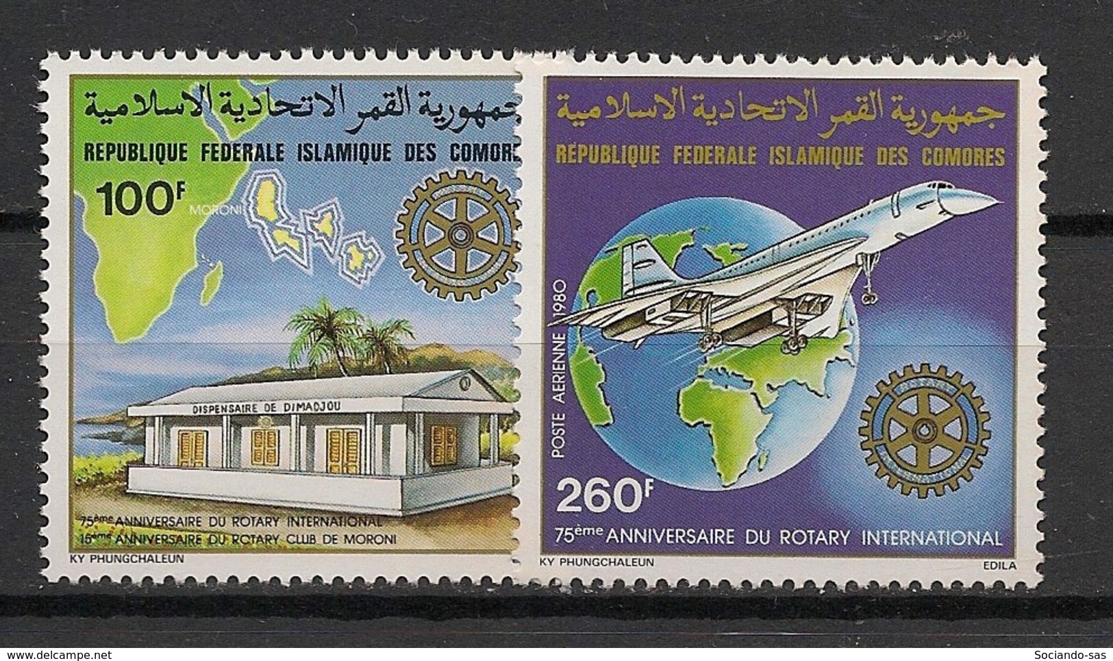 Comores - 1980 - N°Yv. 180 à 181 - Rotary / Concorde -Neuf Luxe ** / MNH / Postfrisch - Concorde