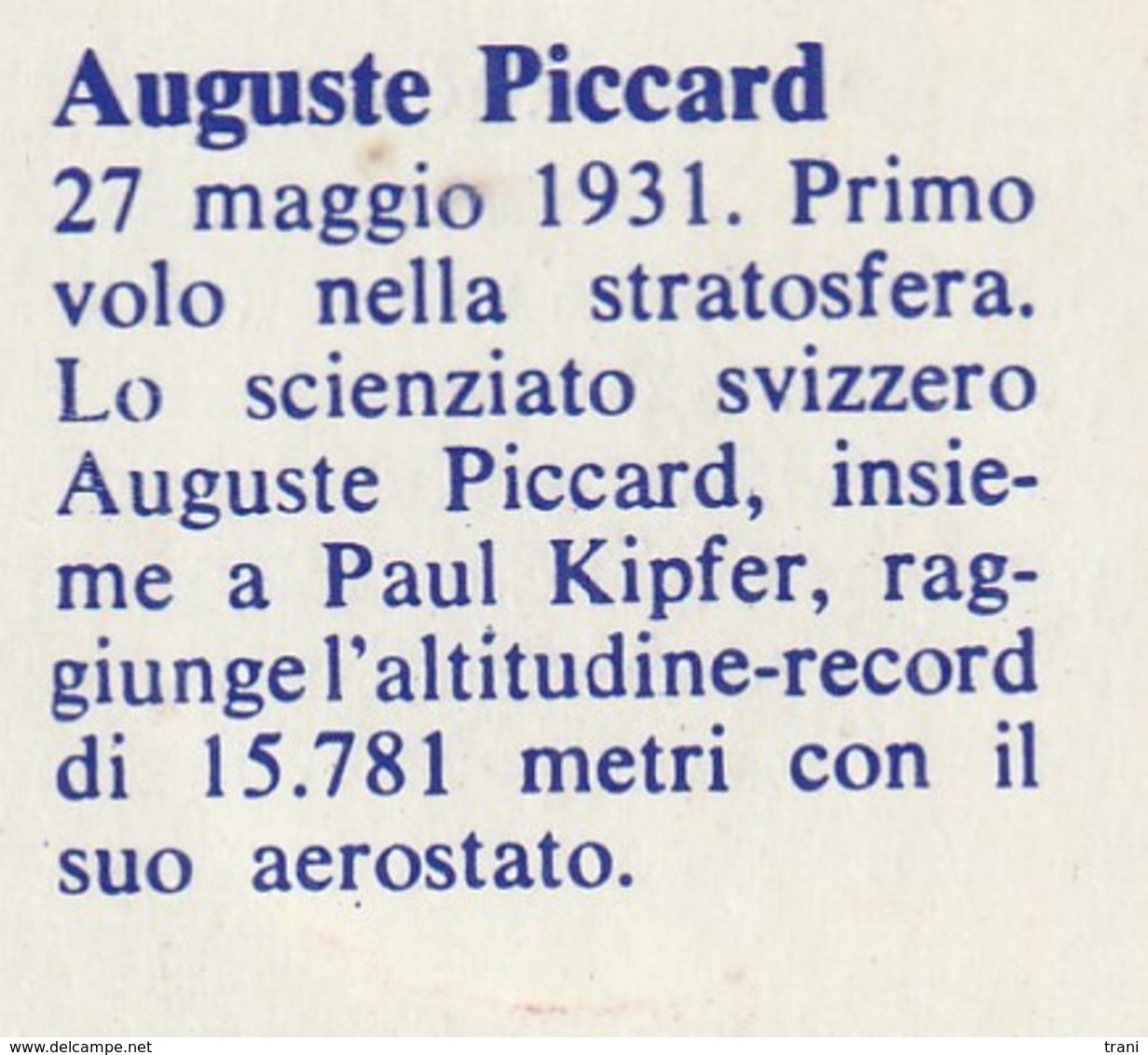 AUGUSTE PICCARD - Altri & Non Classificati