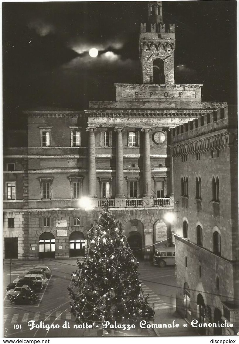 W2624 Foligno - Palazzo Comunale E Canoniche - Albero Di Natale - Notturno Notte Nuit Night Nacht Noche / Non Viaggiata - Foligno
