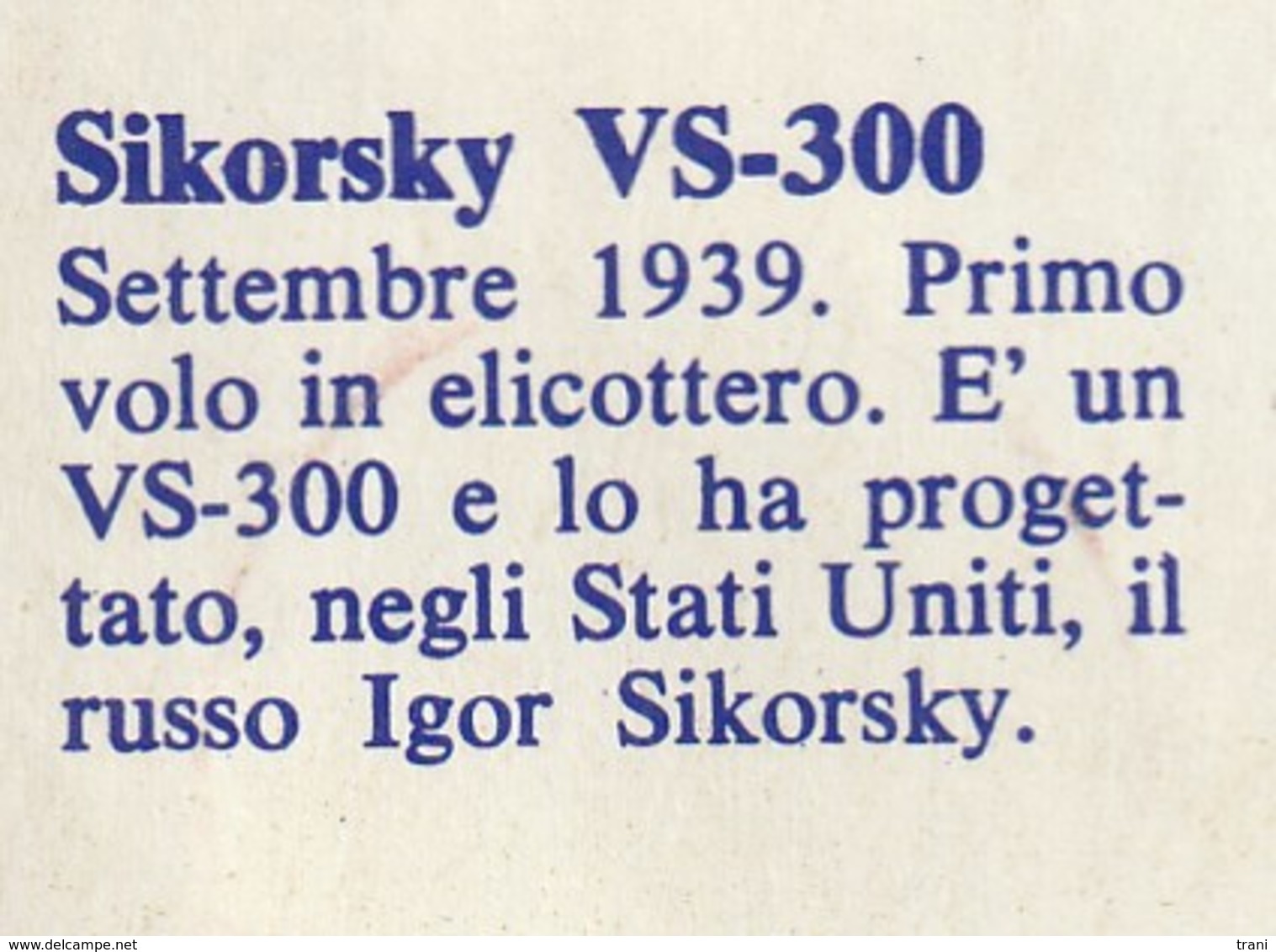 SIKORSKY VS-300 - Altri & Non Classificati