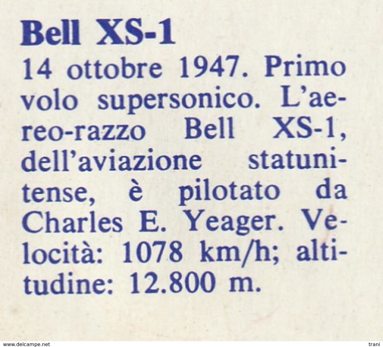 BELL XS-1 - Altri & Non Classificati