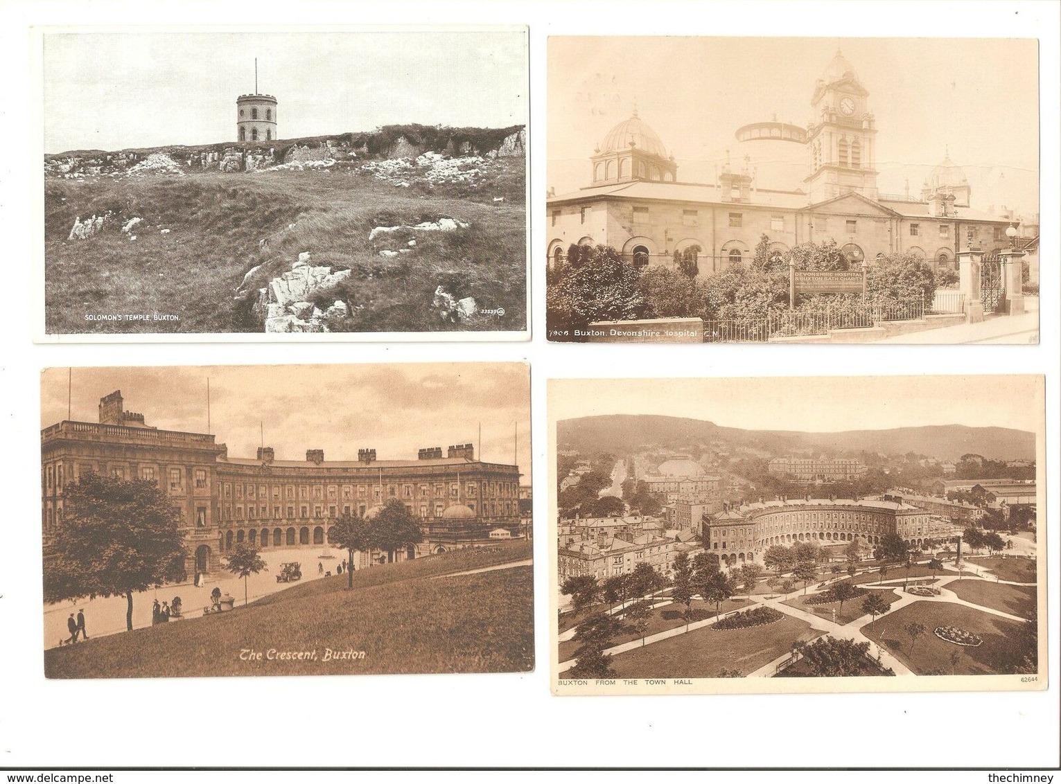 FOUR BUXTON DERBYSHIRE POSTCARDS ONE HAS A FAULT - Derbyshire