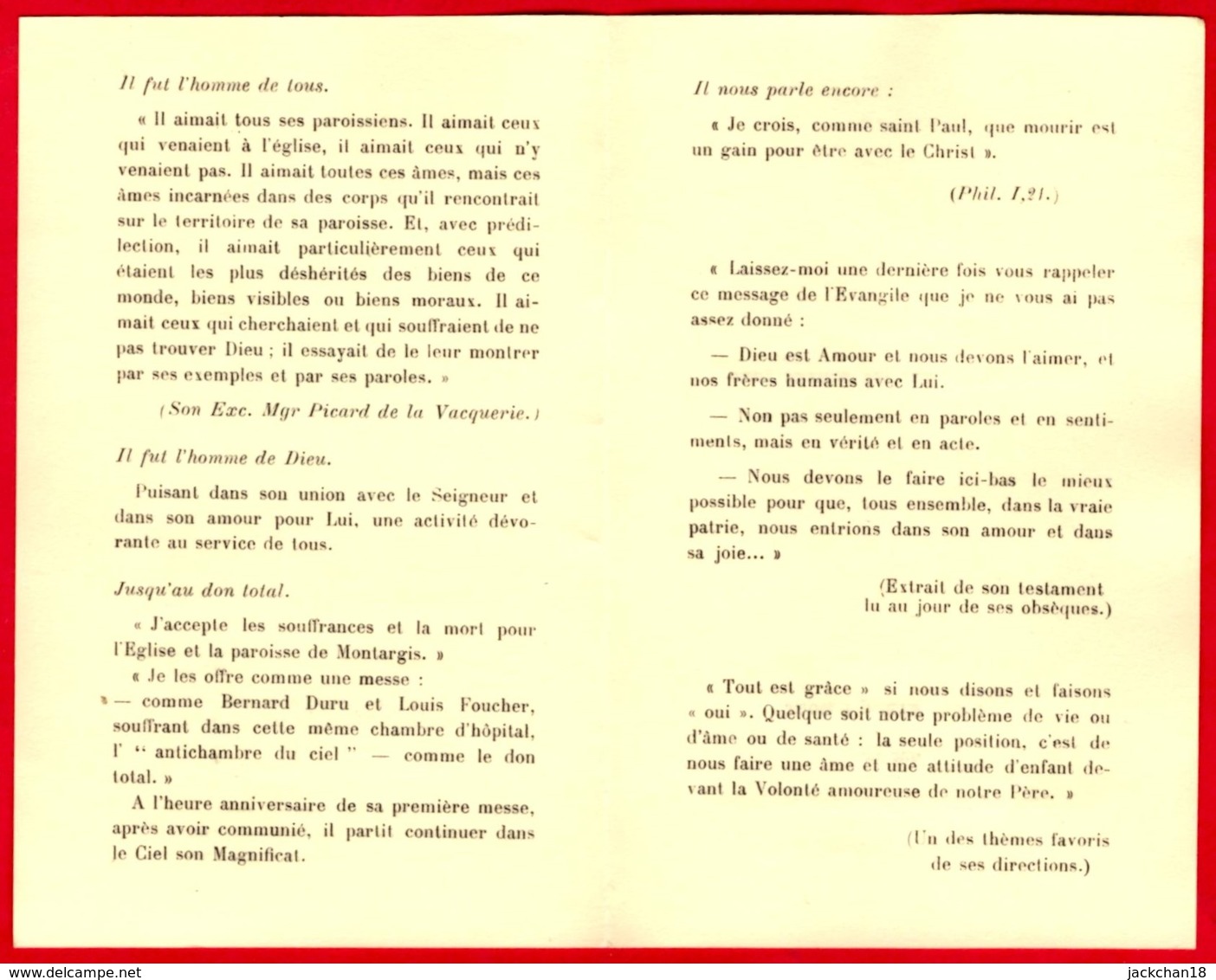 -- SOUVENIR MORTUAIRE Du CHANOINE ROBERT CRESPIN / CURE DE CHALETTE / ARCHIPRÊTRE De MONTARGIS -- - Images Religieuses