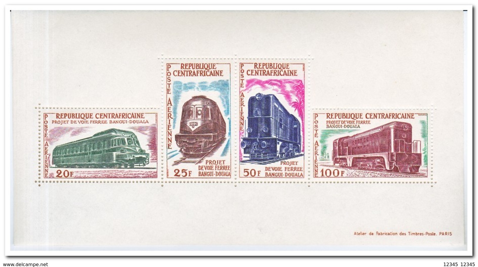 Centraal Afrika 1963, Postfris MNH, Trains - Centraal-Afrikaanse Republiek
