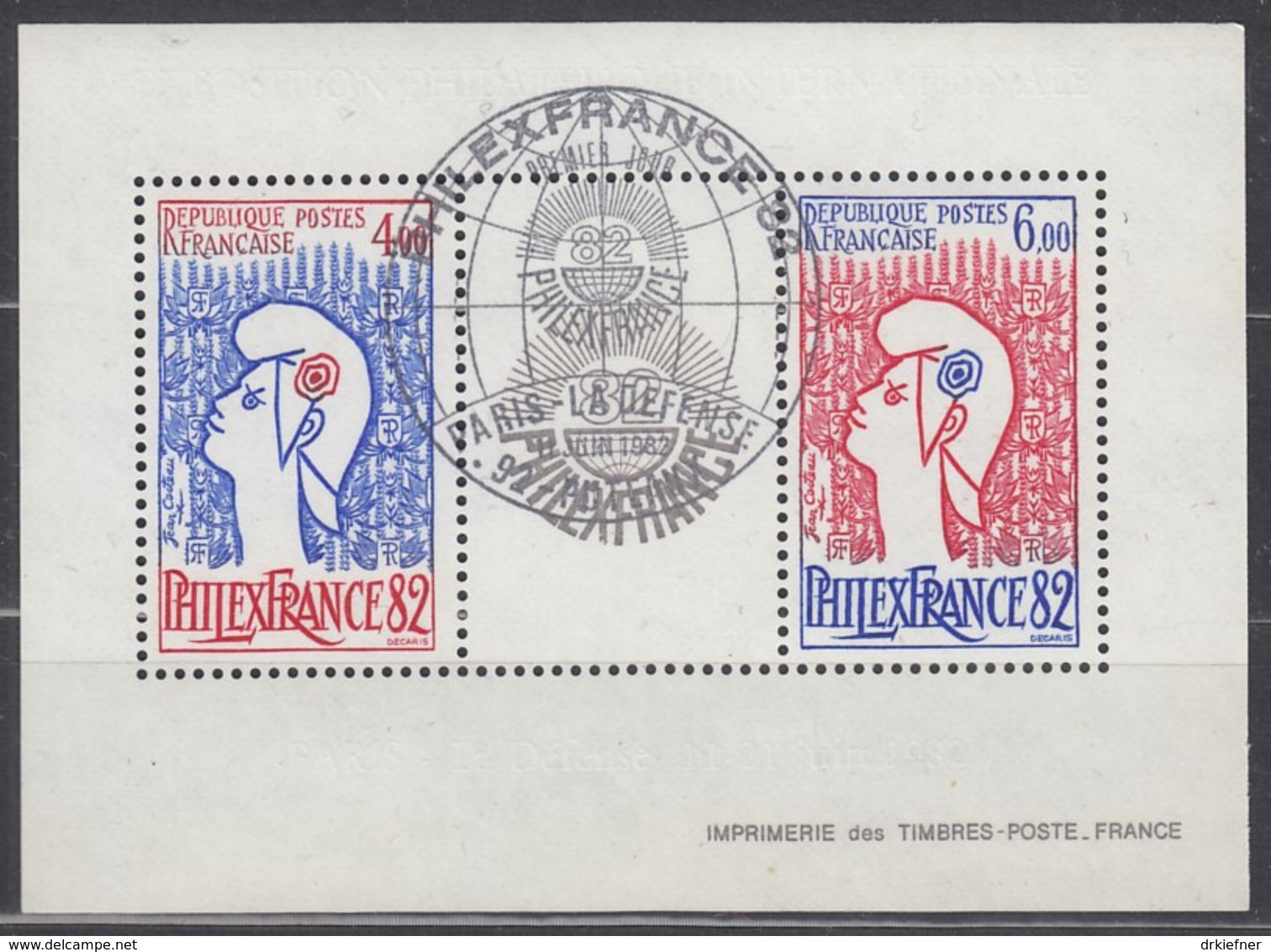 FRANKREICH Block 6, Gestempelt, Internationale Briefmarkenausstellung PHILEXFRANCE ’82, Paris - Used