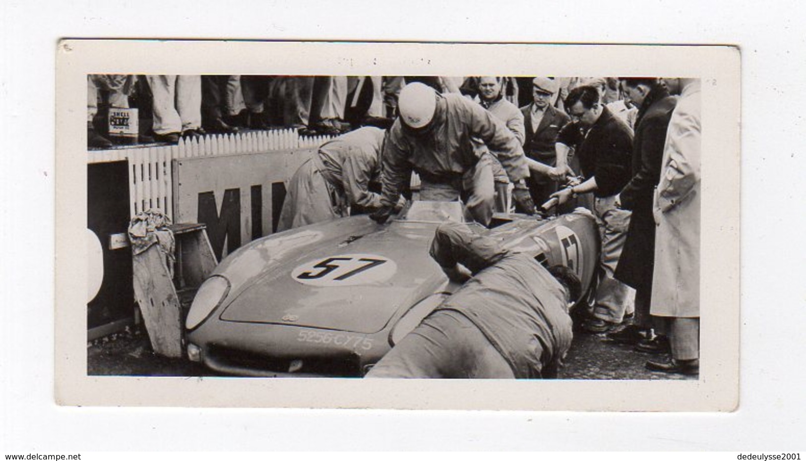 Avr19   84566    Photo 24 H Du Mans 1954    Voiture En Panne      Pub Biscottes Dreux Le Mans - Le Mans