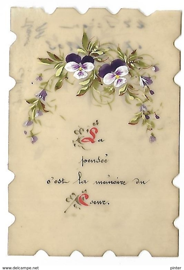 CARTE EN CELLULOID - Fleurs, Pensées - Format 6 X 9 Cm - Autres & Non Classés