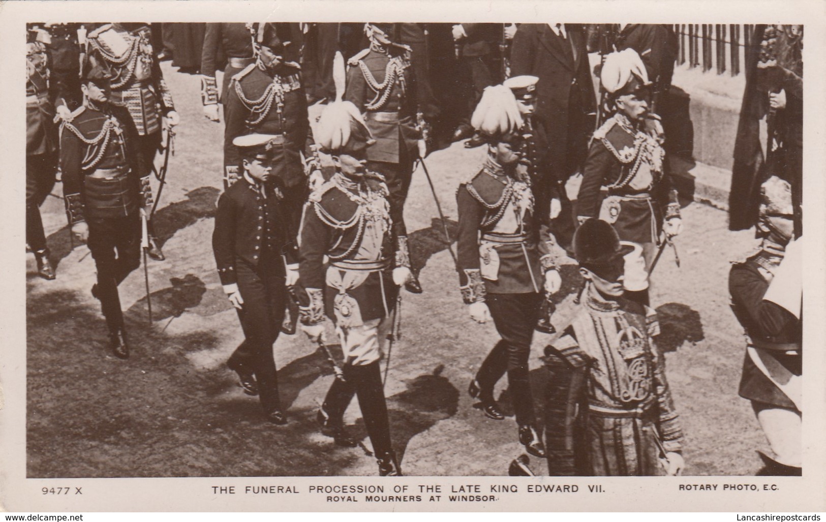 Postcard Funeral Procession Of The Late King Edward Vll PU 1910 To Frau Jacobs In Wiesbaden My Ref  B13063 - Royal Families