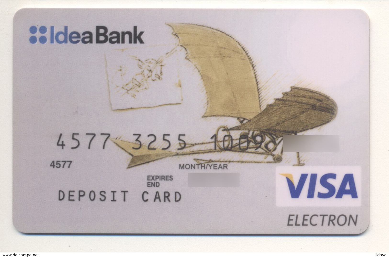 Credit Card Art Ornithopter By Leonardo Da Vinci Bankcard Idea Bank UKRAINE VISA Expired - Tarjetas De Crédito (caducidad Min 10 Años)