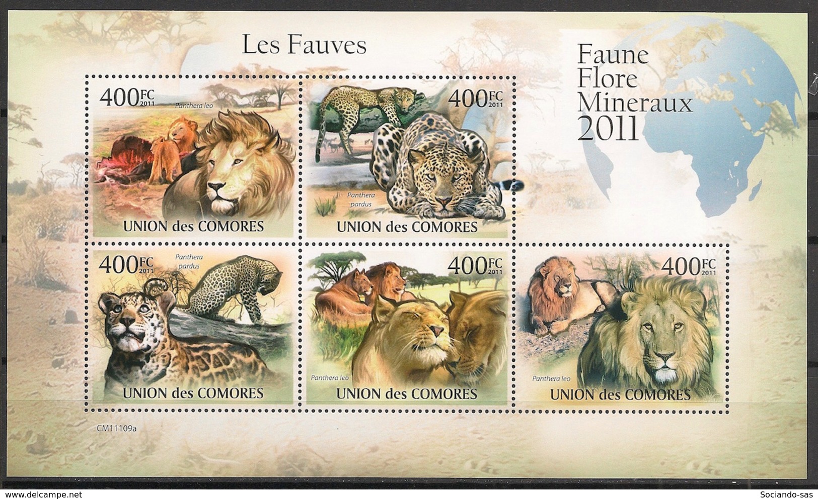 Comores - 2011 - N°Yv. 2165 à 2069 - Fauves - Neuf Luxe ** / MNH / Postfrisch - Félins