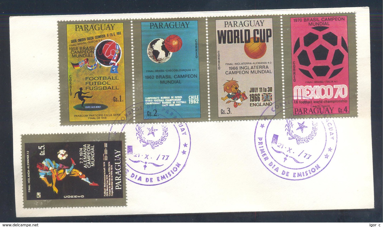 Paraguay:  Football Soccer Calcio Fussball: FIFA World Cup Argentina 1978 Cover: WC Posters 1958 1962 1966 1970 1974 - 1978 – Argentine