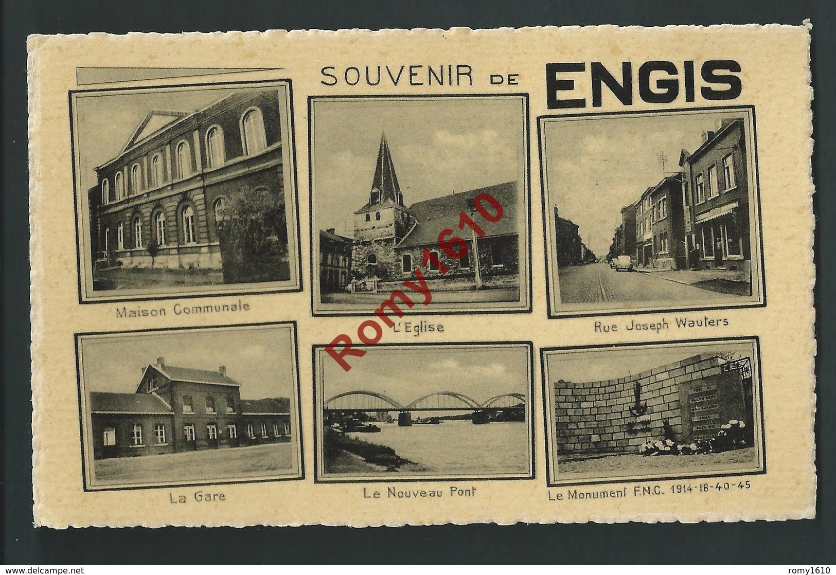 Souvenir De Engis - Multi-vues: Maison Communale, Eglise, Rue Joseph Wauters, Gare, Nouveau Pont, Monument F.N.C. - Engis