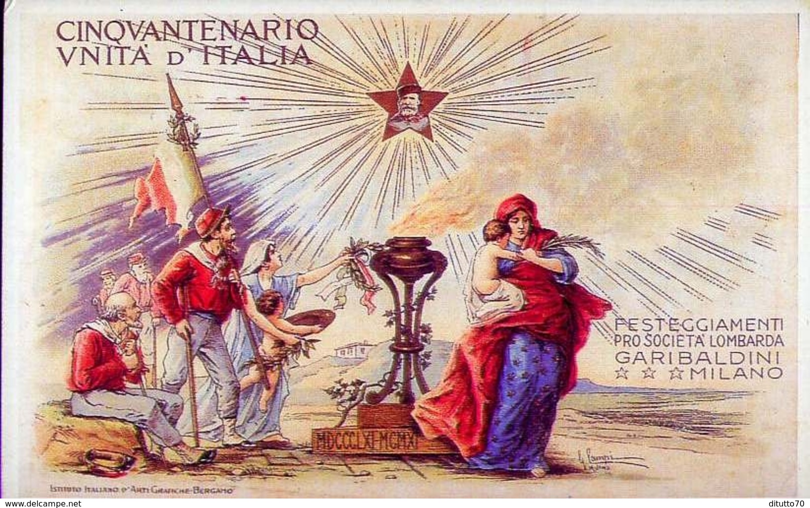 Cinquantenario Unità D'italia - Patriotica - Italia 1911 - Riproduzione Da Originale - Autres & Non Classés