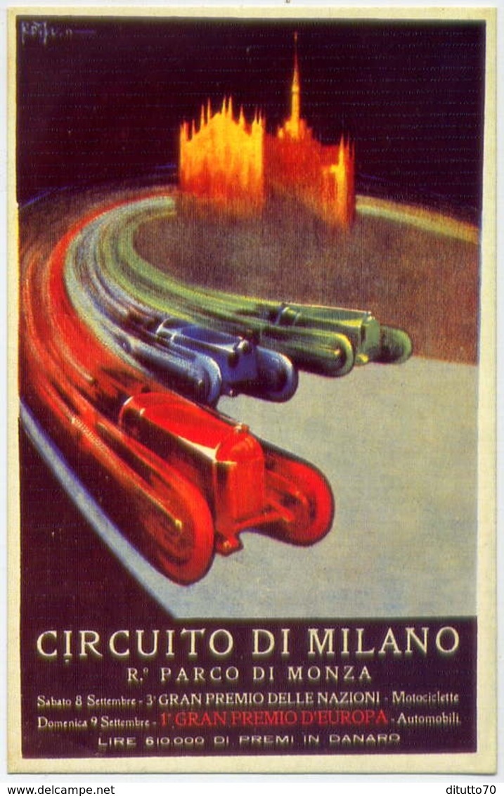 Circuito Di Milano - Parco Di Monza - Mezzi Ci Comunicazione - Italia 1923 - - Riproduzione Da Originale - Altri & Non Classificati