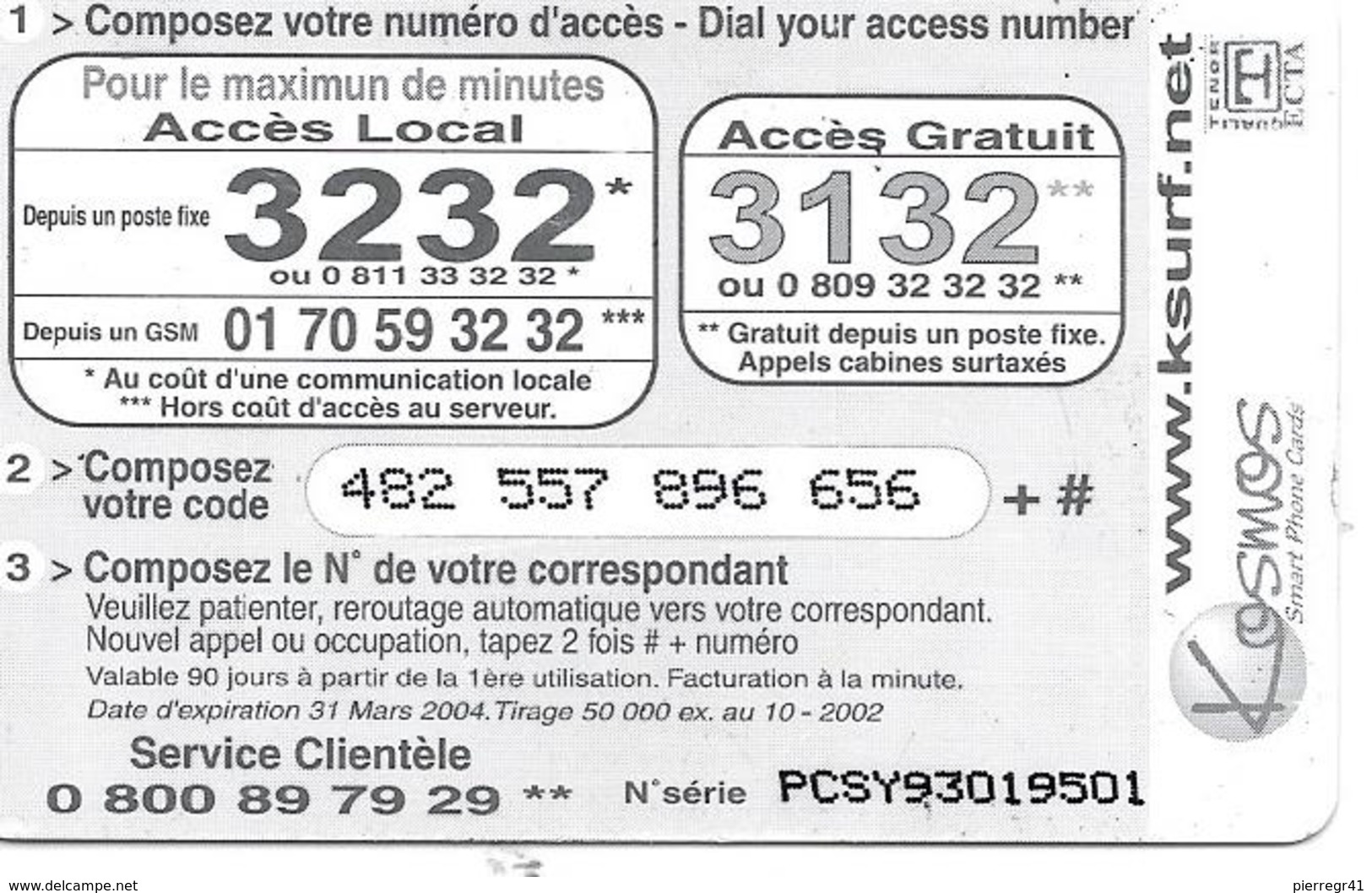 CARTE-PREPAYEE-KOSMOS-7.5 € -QUATRES POINTS CARDINAUX-10/2002-50000 Ex-T BE- - Autres & Non Classés