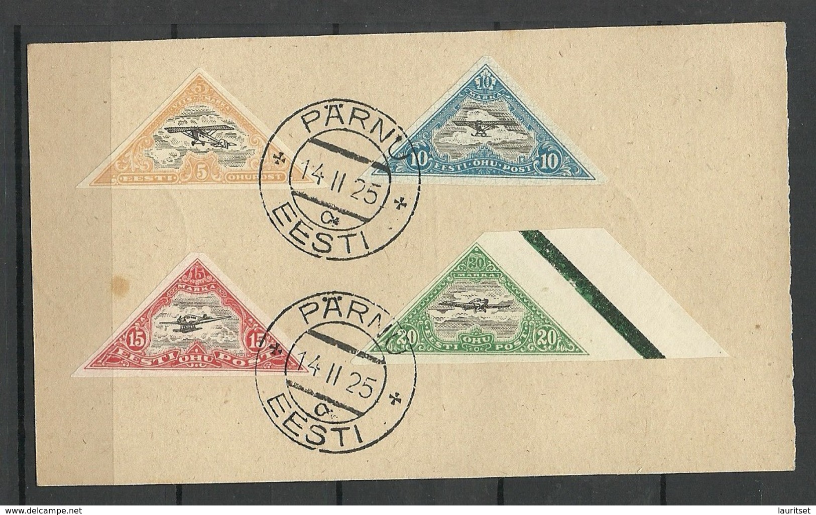 ESTLAND Estonia 1925 Postkarte Nach Tulln Österreich Mit Flugpostmarken Mi 48 - 51 B & 23 A Etc. - Estland