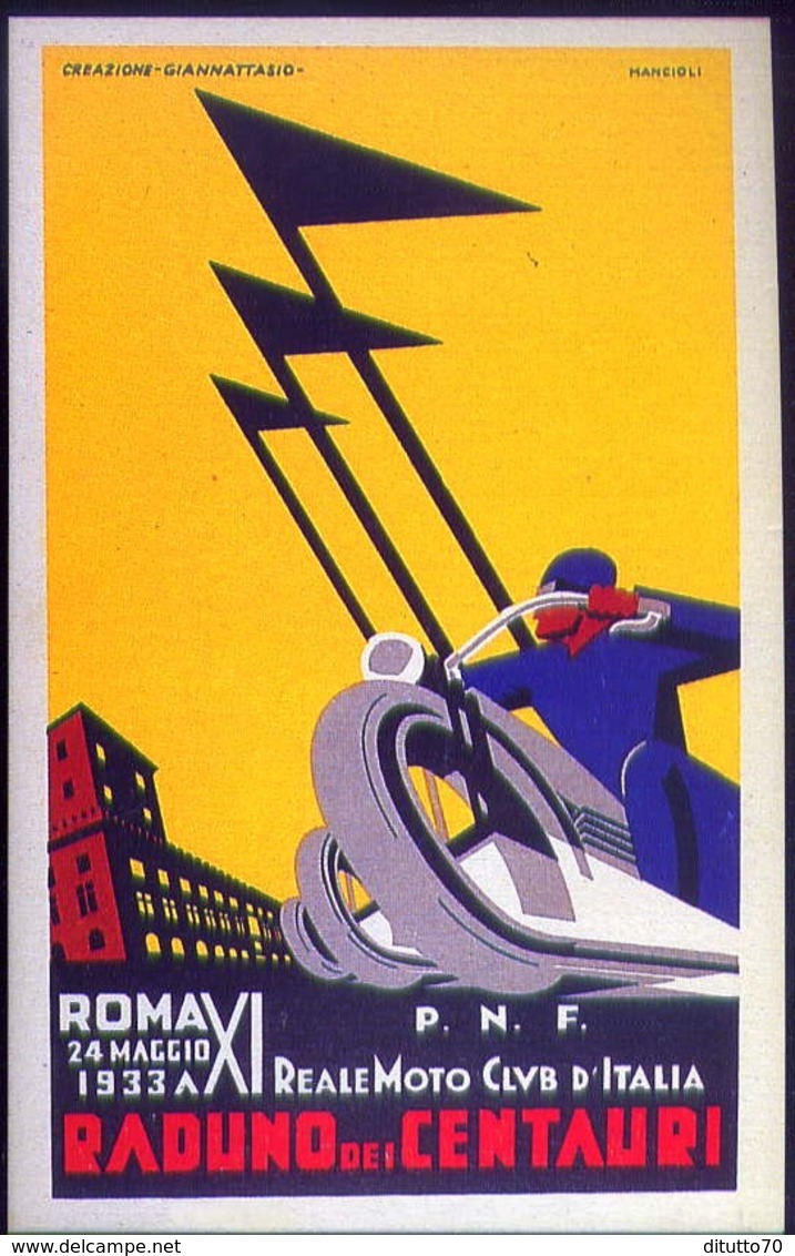 P.n.f - Reale Moto Club D'italia - Roma - Raduno Dei Centauri - Italia 1934 - Riproduzione Da Originale - Altri & Non Classificati