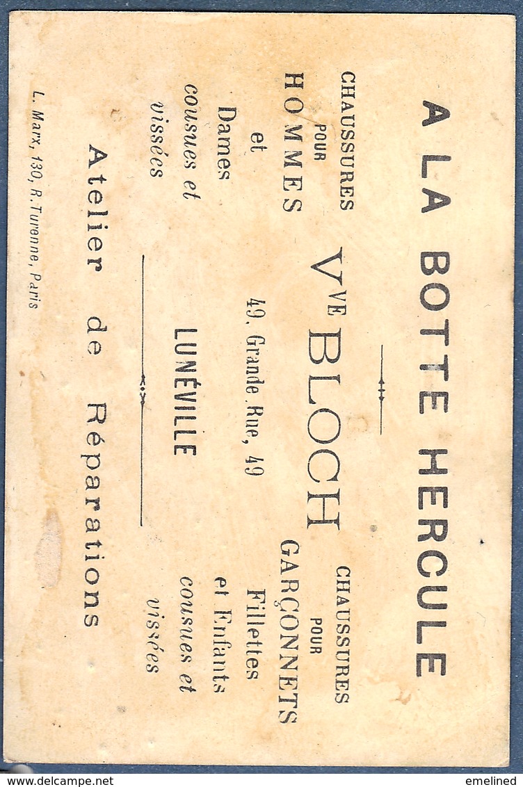 Chromo Veuve BLOCH à La Botte Hercule Lunéville Gibert Clarey Série Complète Lot De 6 Fillette Jeu Caniche Sucre Chaton - Autres & Non Classés