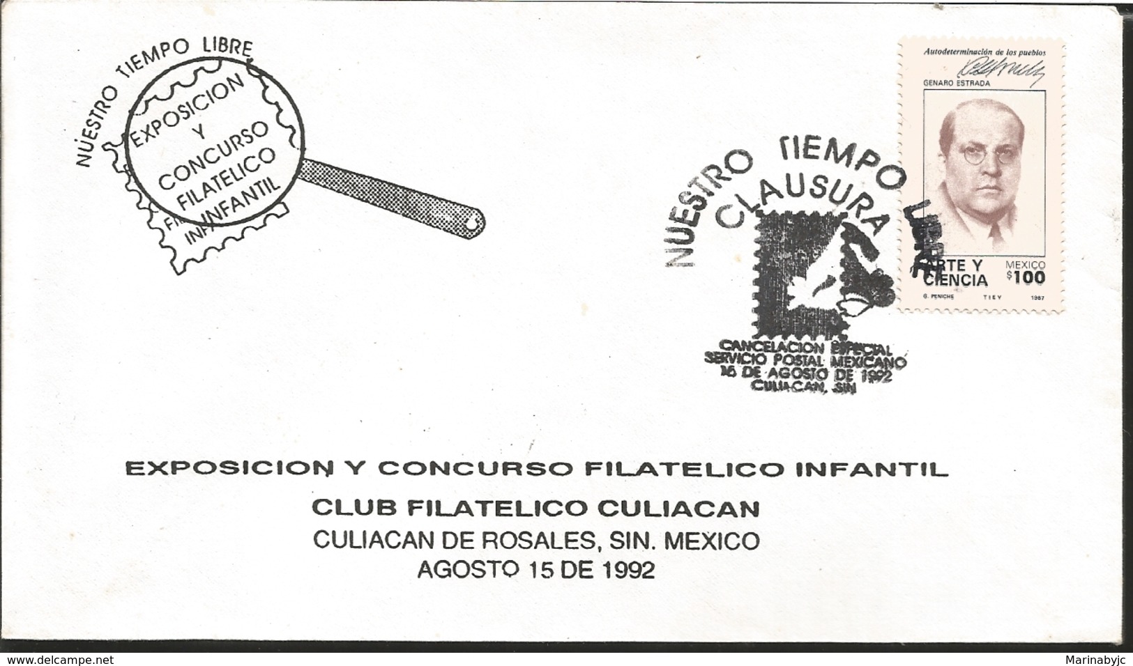 J) 1987 MEXICO, SELF-DETERMINATION OF THE PEOPLES, GENARO ESTRADA, OUR FREE TIME, EXHIBITION AND PHILATELIC COMPETITION - Mexico