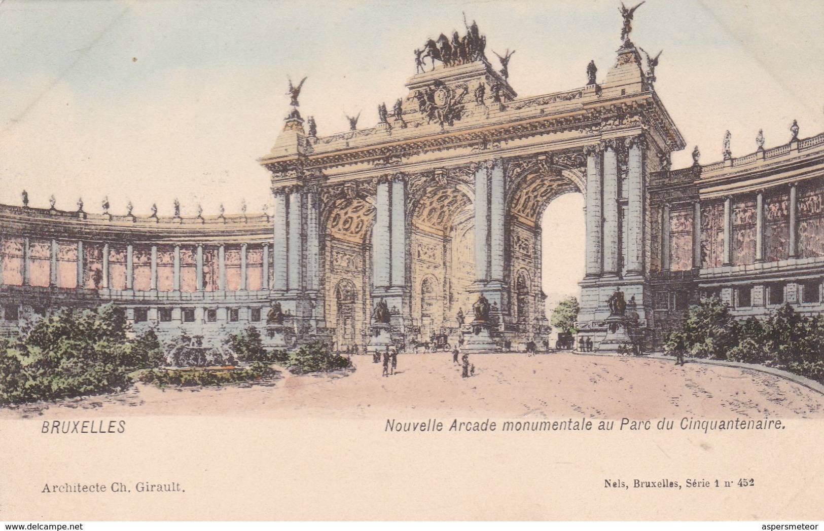 BRUXELLES. NOUVELLE ARCADE MONUMENTALE AU PARC DU CINQUANTENAIRE. NELS ARCHITECTE CH GIRAULT - CPA CIRCA 1904s - BLEUP - Multi-vues, Vues Panoramiques