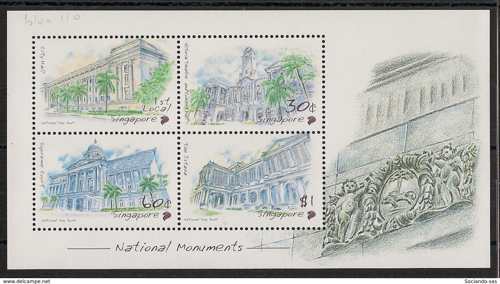 Singapore - 2004 - Bloc Feuillet BF N°Yv. 110 - Monuments Nationaux - Neuf Luxe ** / MNH / Postfrisch - Singapore (1959-...)