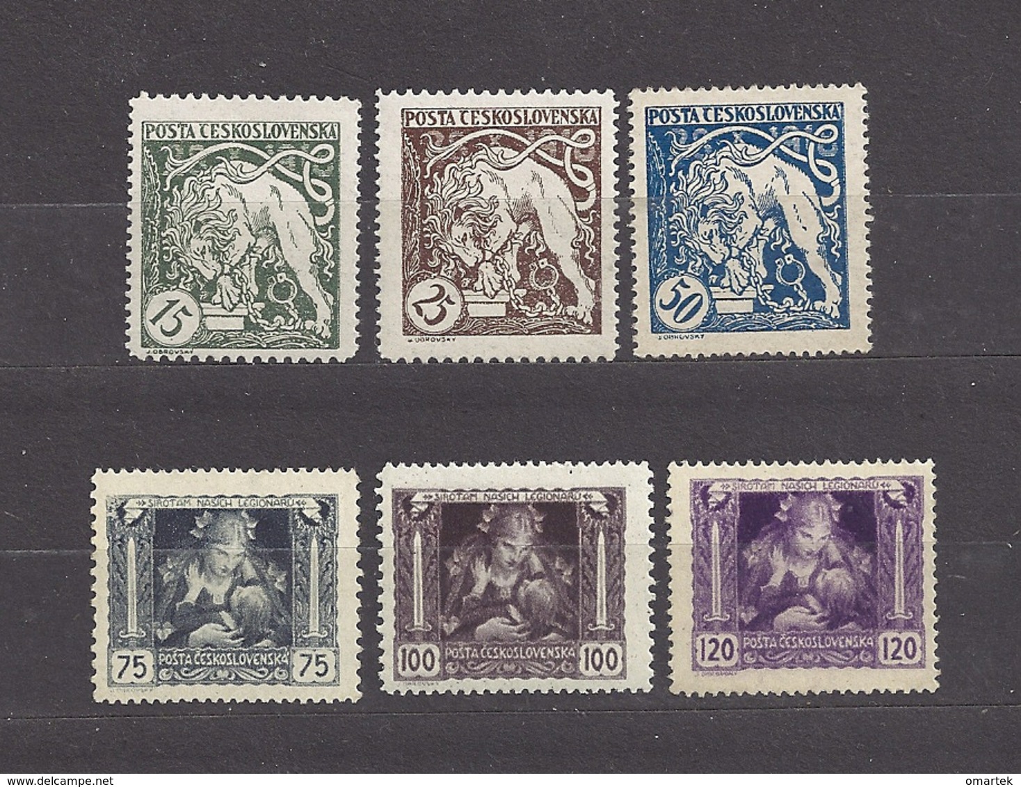 Czechoslovakia 1919 MNH ** Mi 34-39 Sc B124-B129 Bohemian Lion Breaking Chains And Mother And Child.c8 - Unused Stamps