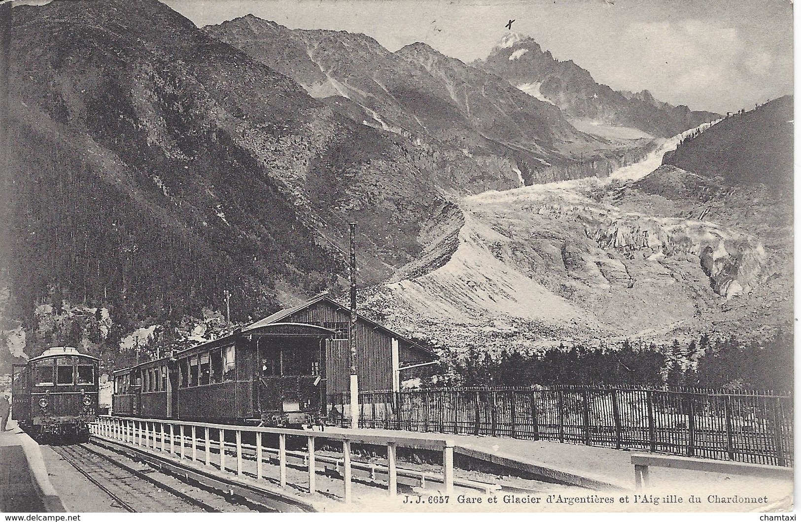 74 GARE D ARGENTIERE TRAINS EN GARE GLACIER LIGNE DE TRAIN PLM SNCF VALLEE DE CHAMONIX MONT BLANC ED JULLIEN  JJ 6657 - Stations With Trains