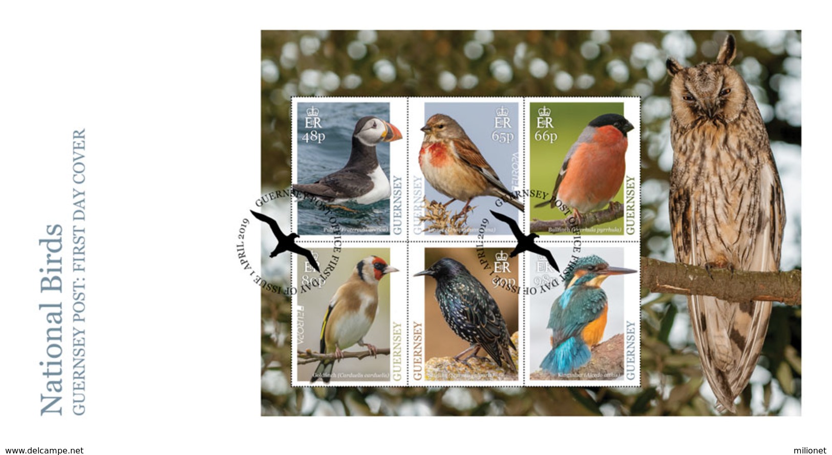 GUERNSEY GUERNESEY 2019 EUROPA BIRDS FDC First Day Cover Of S/S Souvenir Sheet Of 6 Stamps ** - 2019