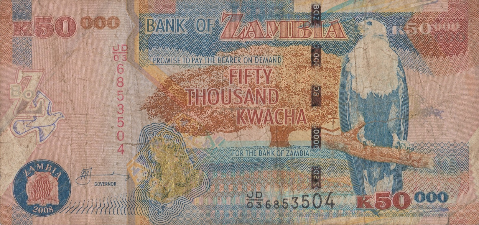 Zambie / 50 000 Kwacha / 2008 / P-48(d) / VF - Zambie