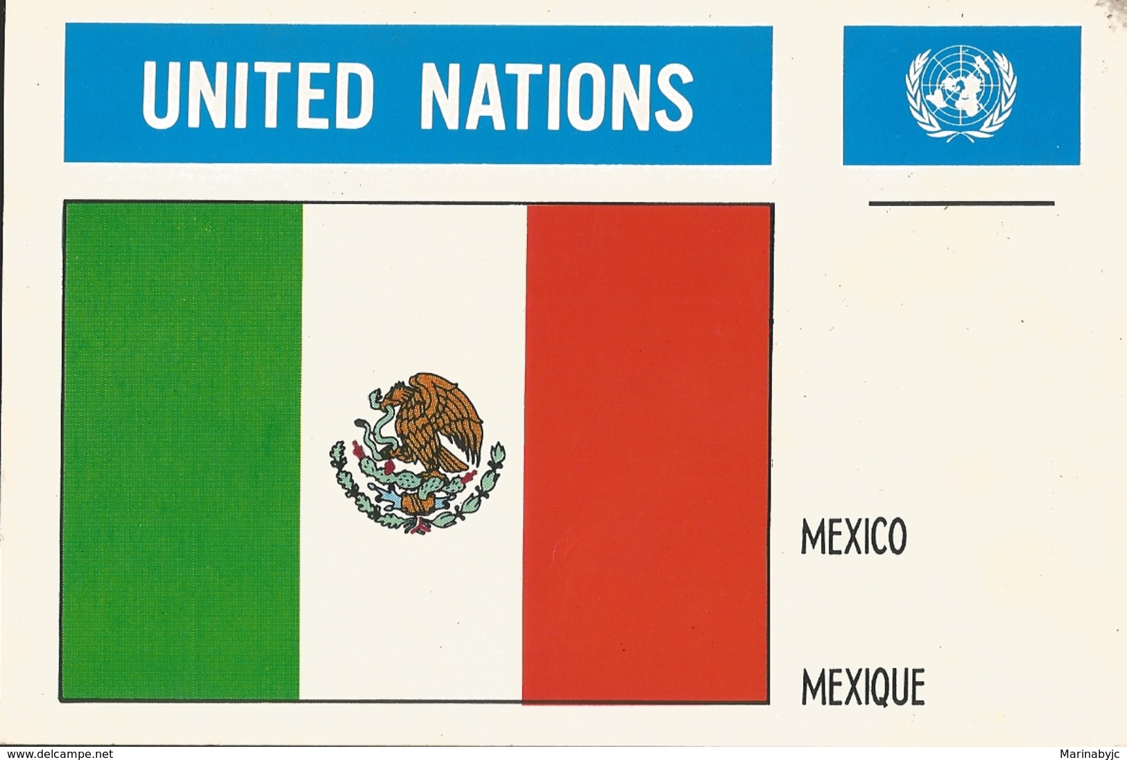 J) 1981 MEXICO, UNITED NATIONS, FLAG OF MEXICO, POST CARD - Mexiko